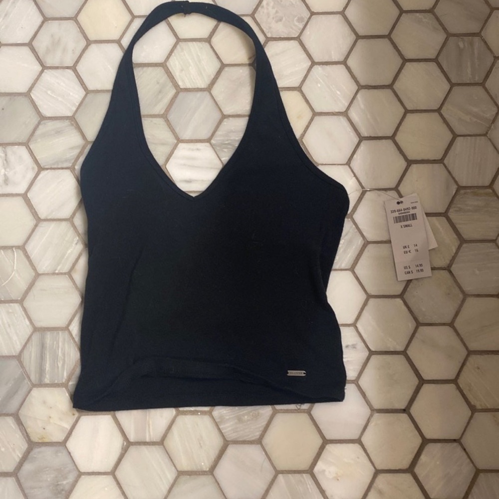 Black Hollister halter tank top. NWT